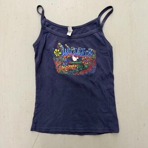 Woodstock Graphic Navy Strap Tank